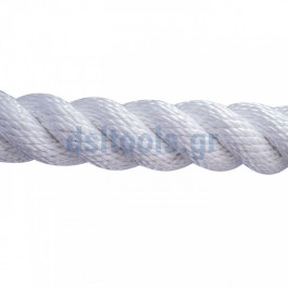 Σχοινί πολυεστερικό στριφτό Λευκό Ø12mm Σχοινί πολυεστερικό στριφτό Λευκό Ø12mm