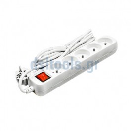 Πολύμπριζο 5 θέσεων 1,5m με διακόπτη και γείωση Πολύμπριζο 5 θέσεων 1,5m με διακόπτη και γείωση