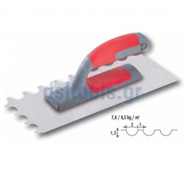 Μυστρί κόλλας, inox, με ελαστική λαβή, 20x10x15mm Μυστρί κόλλας, inox, με ελαστική λαβή, 20x10x15mm