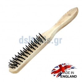 Συρματόβουρτσα 4 σειρών, χειρός με ξύλινη λαβή, DEKTON Συρματόβουρτσα 4 σειρών, χειρός με ξύλινη λαβή, DEKTON