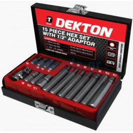 Μύτες Hex και αντάπτορας 3/8", set 15 τεμαχίων Μύτες Hex και αντάπτορας 3/8", set 15 τεμαχίων