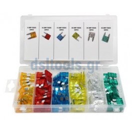 Ασφάλειες αυτοκινήτου, mini, πλακέ, set 120 τεμαχίων Ασφάλειες αυτοκινήτου, mini, πλακέ, set 120 τεμαχίων