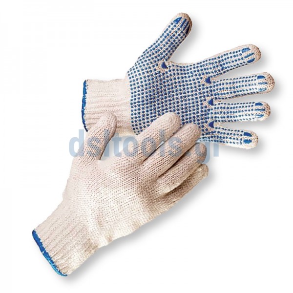 Γάντια πλεκτά, No10, με κόκκους PVC