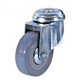 Ρόδα βιομηχανική, περιστρεφόμενη, με τρύπα, Γκρι λάστιχο, Ø75mm Ρόδα βιομηχανική, περιστρεφόμενη, με τρύπα, Γκρι λάστιχο, Ø75mm