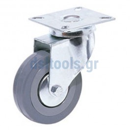 Ρόδα βιομηχανική, περιστρεφόμενη, Γκρί λάστιχο, Ø50mm Ρόδα βιομηχανική, περιστρεφόμενη, Γκρί λάστιχο, Ø50mm