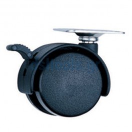 Ρόδα επίπλων περιστρεφόμενη, διπλή, με φρένο, Μαύρη, Ø50mm Ρόδα επίπλων περιστρεφόμενη, διπλή, με φρένο, Μαύρη, Ø50mm