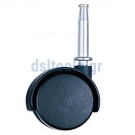 Ρόδα διπλή με άξονα, περιστρεφόμενη, Μαύρη, Ø50mm Ρόδα διπλή με άξονα, περιστρεφόμενη, Μαύρη, Ø50mm