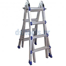 Σκάλα αλουμινίου τηλεσκοπική 4x4 σκαλοπάτια Σκάλα αλουμινίου τηλεσκοπική 4x4 σκαλοπάτια
