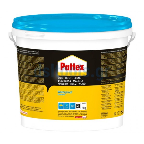 Ξυλόκολλα αδιάβροχη, Pattex D3, 5kg