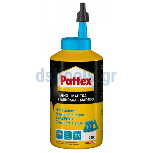 Ξυλόκολλα αδιάβροχη, Pattex D3, 750gr