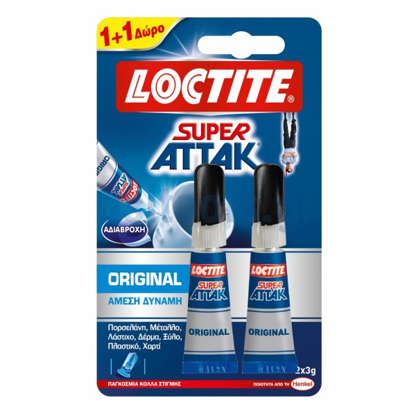 Κυανοακρυλική κόλλα στιγμής SUPER ATTAK, 3gr