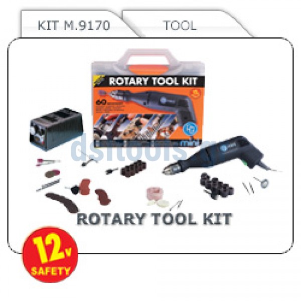 Kit mini drill, ρυθμιζόμενης ταχύτητας, 60 τεμαχίων