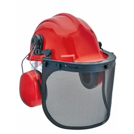 Κράνος κήπου, με προστατευτικό πλέγμα και ωτοασπίδες Κράνος κήπου, με προστατευτικό πλέγμα και ωτοασπίδες