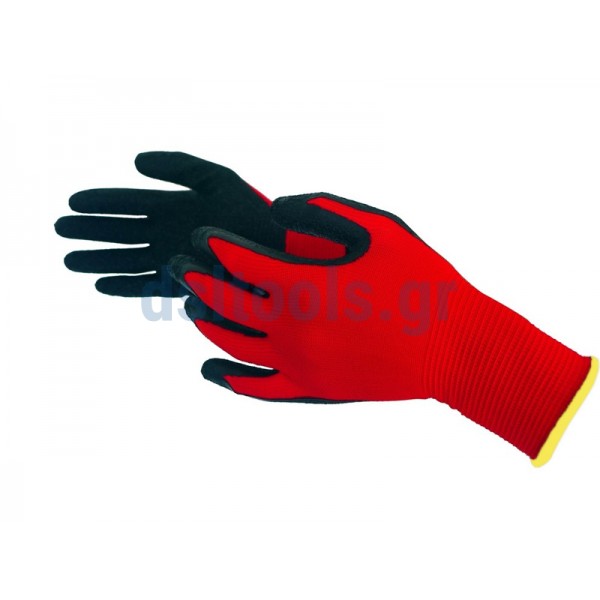 Γάντια EASY GRIP, No10, Μαύρο-Κόκκινο