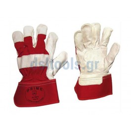 Γάντια δερμάτινα μόσχου Λευκό-Κόκκινο Γάντια δερμάτινα μόσχου Λευκό-Κόκκινο