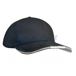 Καπέλο JOCKEY με 6 led, Μαύρο, πλενόμενο Καπέλο JOCKEY με 6 led, Μαύρο, πλενόμενο