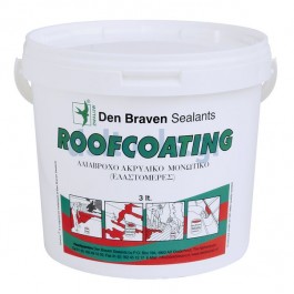 Ακρυλικό στεγανωτικό ταράτσας, Λευκό, 3 Lt, ROOFCOATING, Den Braven Ακρυλικό στεγανωτικό ταράτσας, Λευκό, 3 Lt, ROOFCOATING, Den Braven