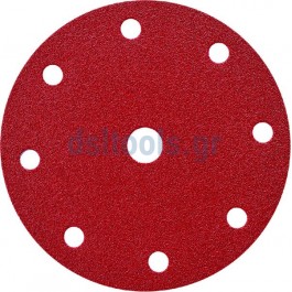 Δίσκος Velcro Κόκκινος, 8+1 τρύπες, Ø150 Ρ100, Smirdex Δίσκος Velcro Κόκκινος, 8+1 τρύπες, Ø150 Ρ100, Smirdex