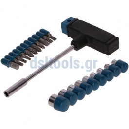 Κατσαβίδι T, καρυδάκια, μύτες, set 22 τεμαχίων Κατσαβίδι T, καρυδάκια, μύτες, set 22 τεμαχίων