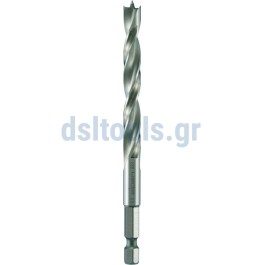 Τρυπάνι ξύλου με οδηγό ακίδος και εξάγωνο στέλεχος ¼&#39