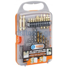 Kit 120 τεμαχίων μύτες-τρυπάνια-βύσματα Kit 120 τεμαχίων μύτες-τρυπάνια-βύσματα