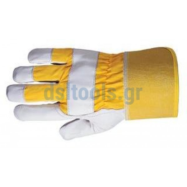 Γάντια απο δέρμα μόσχου Λευκά-Κίτρινα