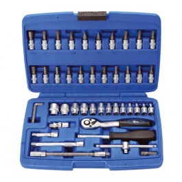 Κασετίνα 46 τεμαχίων 1/4" καρυδάκια-μύτες Κασετίνα 46 τεμαχίων 1/4" καρυδάκια-μύτες