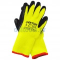 Γάντια προστασίας - εργασίας LATEX, φωσφοριζέ, No9/L, πράσινο-μαύρο