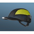 Καπέλο Bump cap με 8 led, Μαύρο-Κίτρινο